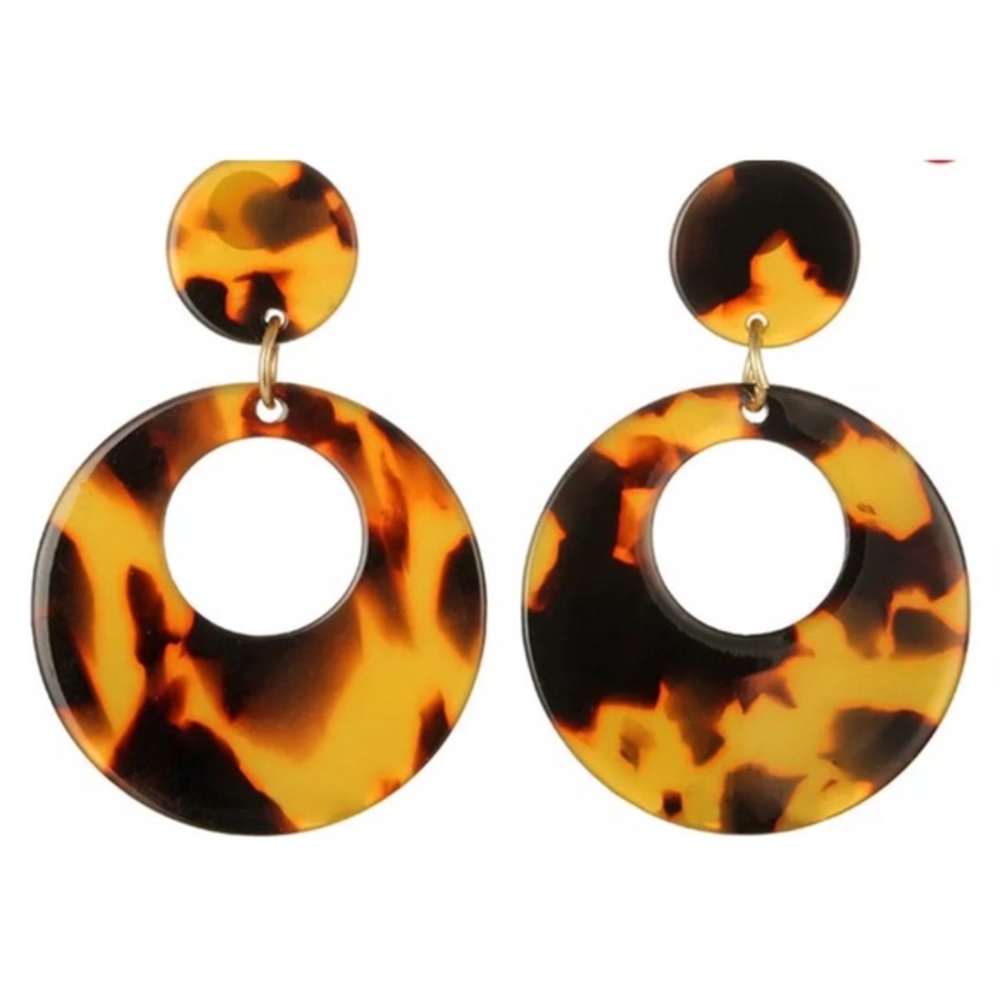 ✨HP✨”Julia” Acrylic Earrings-Tortoise Shell - Picture 5 of 7